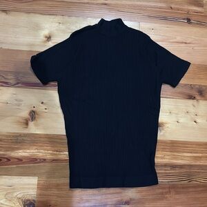 UNWORN Zara mens medium Black Ribbed mockneck Top